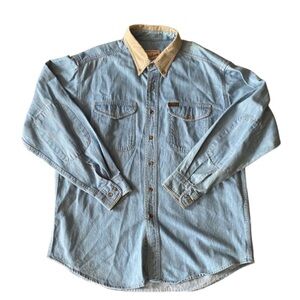 WOOLRICH Outdoorwear Denim Men’s Button Down Long Sleeve Shirt Size XL